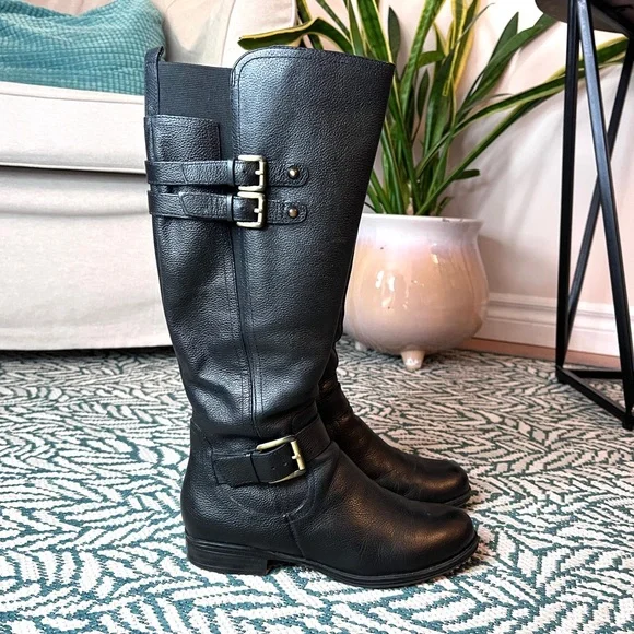 Naturalizer Black Leather Winter Boots - Picture 4 of 16
